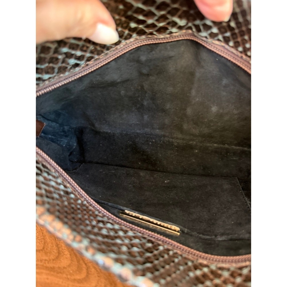 Vintage Bottega Veneta Python Shoulder Bag Metallic Bronze Exotic Leather Italy - Picture 12 of 15